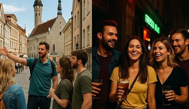 Old Town Walking Tour, Pub Crawl and Accommodation in Tallinn