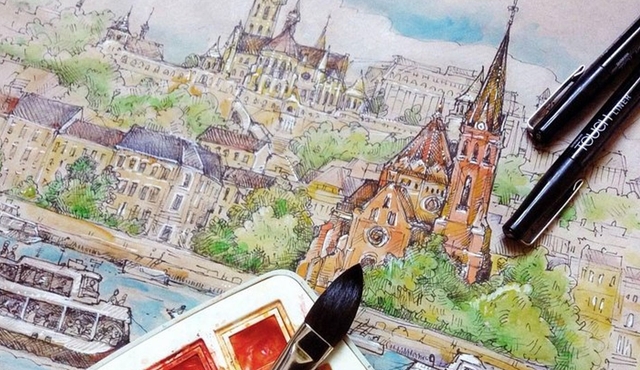 Tour privato di disegno urbano a Budapest