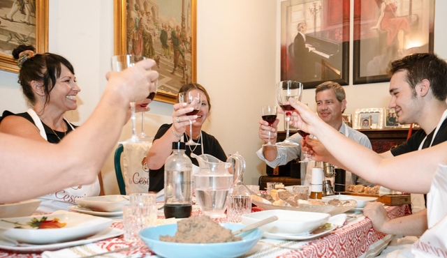 Dining experience at a local's home in Torre del Greco with cooking demo
