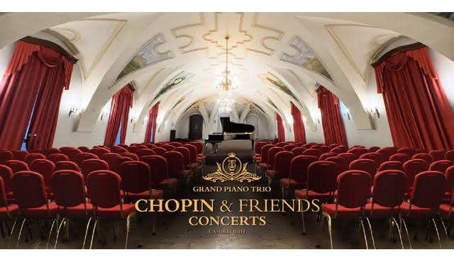 Trío de piano de cola Concierto a la luz de las velas de Chopin y amigos