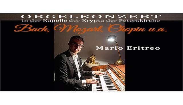 Adventi hangulat a Szent Péter‐templom kriptájának kápolnájában: Bach, Mozart, Chopin és mások – Mario Eritreo orgonakoncertje